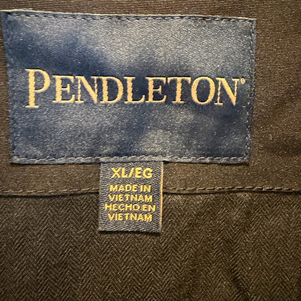 Pendleton Men's XL Wool Blend Insulated Vest Full Zip Black Plaid Stand Collar - Picture 9 of 9